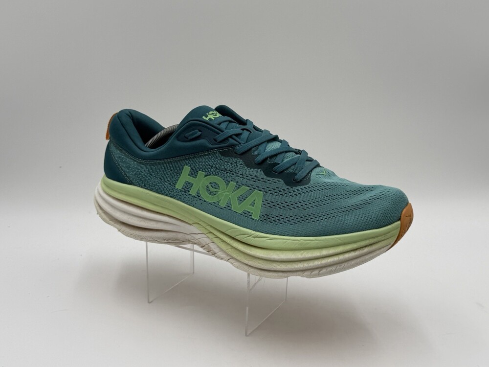 HOKA Bondi 8 Running Shoes Mens 12D Teal Blue Green 1123202 DLOM Max Cushion